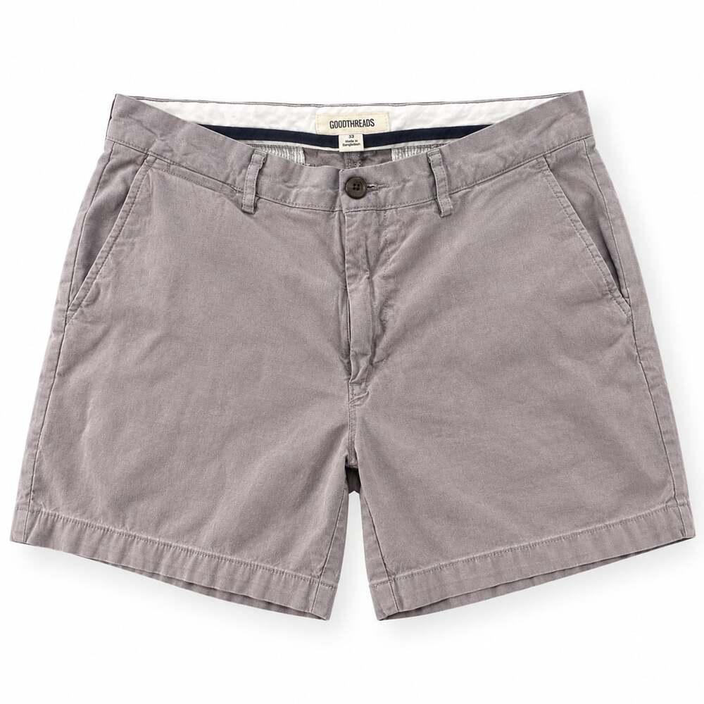 Goodthreads Chino Shorts Size 33 Gray Casual Flat Front Pockets